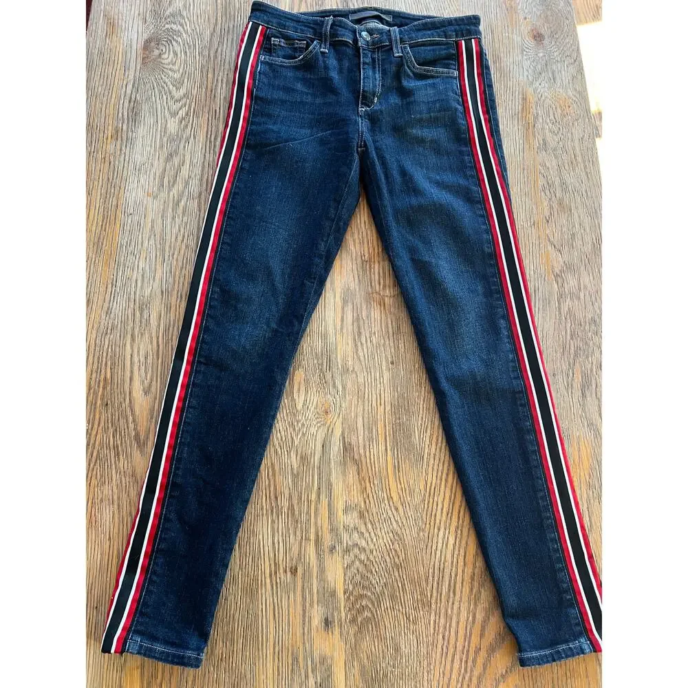 Joe’s Jeans Skinny Ankle Jeans with Side Stripe | Dark Wash | W28 - Picture 2 of 6